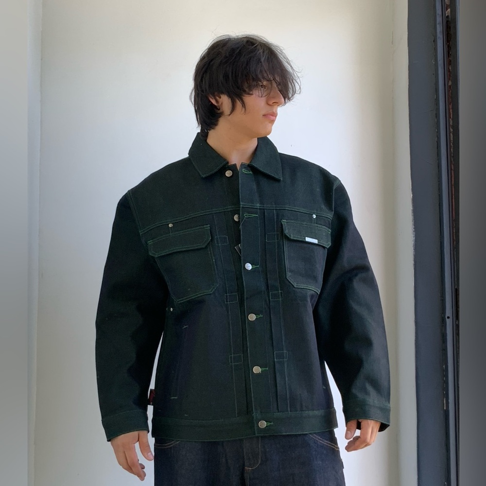 Men's Davoucci Green | Lime Green Casual Denim Jacket